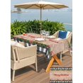 thumbnail image 4 of Outdoor Tablecloth with Umbrella Hole and Zipper, Grey Plaid Christmas Rectangle Table Cloth 60x120 Inch Waterproof Tablecloth, Xmas Snowflake Botanical Poinsettia Wooden Picnic Table Cover for Patio, 4 of 7