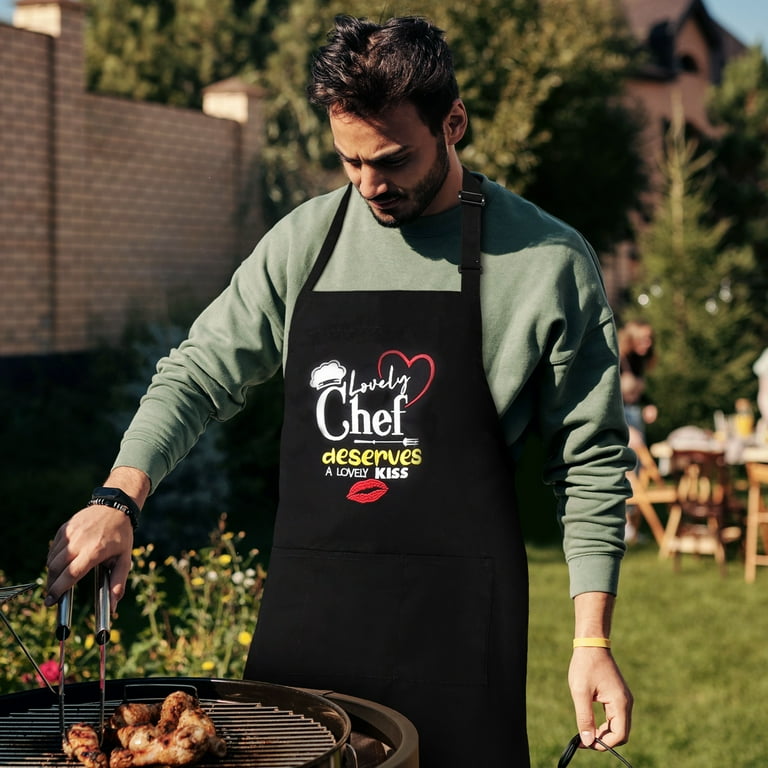 Embroidered Funny Aprons for Men Women - Lovely Chef Deserve