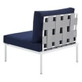 thumbnail image 5 of Side Dining Chair, Sunbrella, Aluminum, Metal, Steel, Grey Gray Blue Navy, Modern Contemporary Urban Design, Outdoor Patio Balcony Cafe Bistro Garden Furniture Hotel Hospitality, 5 of 8