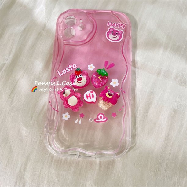 Compatible Con Samsung A14 A13 A12 A53 A51 A52 A03 A04E A50 A30S A32 A34 A22 A23 A54 A24 A33 A30S Lovely Pink Transparente Funda Protectora Suave De Cadena