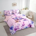 thumbnail image 3 of Manfei Letter A Monogrammed 7-Piece Twin Bedding Sets,Watercolor Rustic Flowers Bedding Comforter Set,Cute Butterflies Sheet Sets For Girls,Microfiber Room Decorative Reversible, 3 of 8