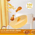 thumbnail image 2 of Papier Jetable pour Friteuse à Air Chaud, 100 Pcs 6,5 Pouces Papier Parchemin Antiadhésif pour Friteuse à Air, Papier de Cuisson Résistant à l'Huile et à l'Eau, Papier Parchemin de Qualité Alimentaire pour Cuisson, Rôtissage, Four à Micro-Ondes, 2 of 5