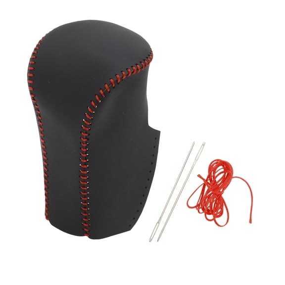 Unique Bargains Anti-Slip Gear Shift Knob Cover Car Stick Shifting Handle Protector for Honda Accord 2008-2012 Black Red Faux Leather