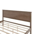 thumbnail image 7 of Euroco Mid-Century Wood King Size Platform Bed with Headboard and Wood Slat Support, No Box Spring Needed, Brown, 7 of 7