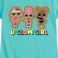 thumbnail image 3 of LOL Surprise! Dolls - U Glow Girl - Girl Group - Toddler & Youth Girls Short Sleeve Graphic T-Shirt, 3 of 5