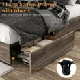 thumbnail image 5 of VanAcc King Size Bookcase Bed Frame with LED Headboard and 4 Drawers, Farmhouse Wood Storage Bed with Charging Station, Rustic Grey, 5 of 7