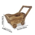 thumbnail image 3 of Hyknon Wooden Wagon Plantser Box, Garden Plants Cart with Wheels Handle, Rural Farmhouse Flower Basket, Cart Storage Basket Decor for Home Garden Outdoor Balcony Vegetables Flowers Herbs 10.2"L 6.3"H, 3 of 7