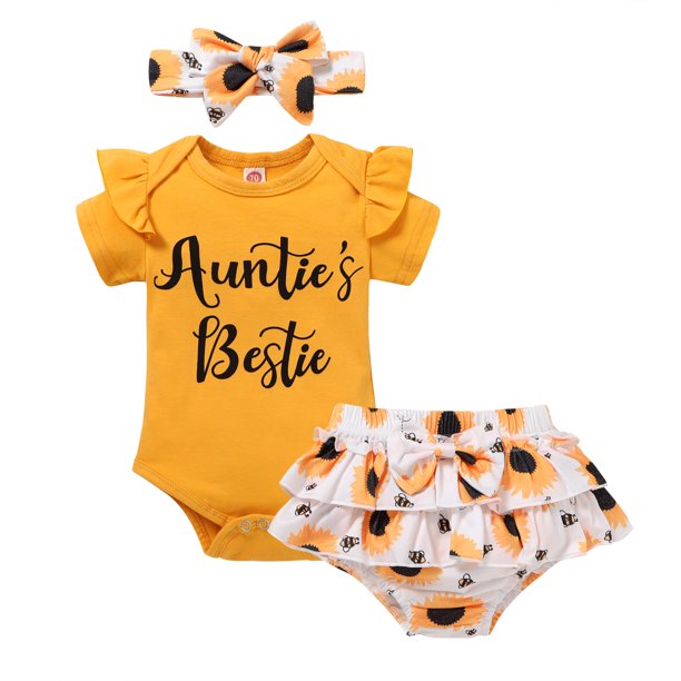 Younger Tree Toddler Baby Girl Aunties Bestie Clothes Newborn Summer