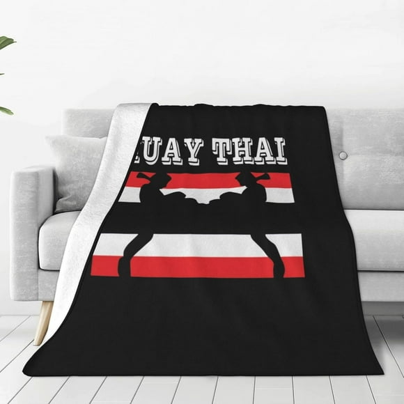 Muay Thai Thailand Flag Super Soft Fleece Blanket Sofa Flannel Blanket Bedding for Living Room Picnic Blanket