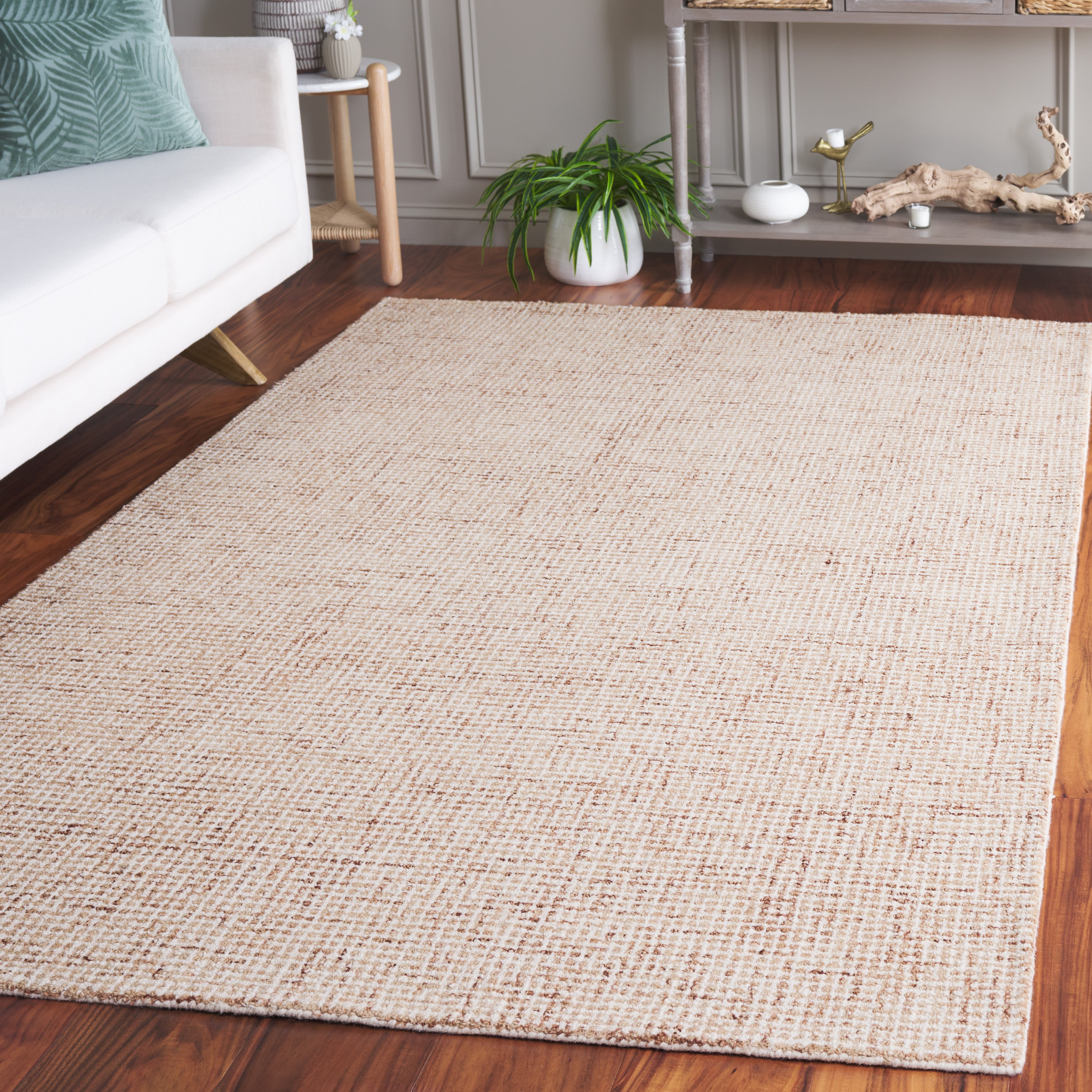 SAFAVIEH Martha Stewart Solid Area Rug, Rust/Ivory, 3' x 5'