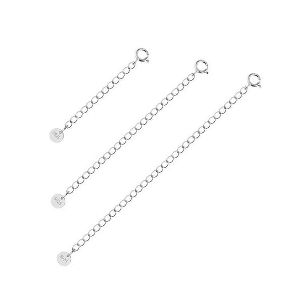 Alexcraft Gold Necklace Extenders 14k Gold Plated Extender Chain 925 Sterling Silver Extension Bracelet Extender Gold Chain Extenders for Necklaces 3 Pcs (2 3 4 Inch)