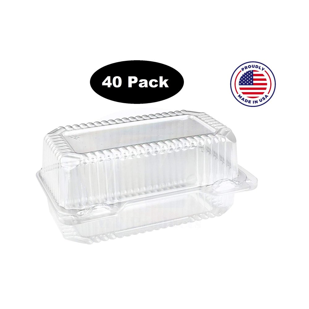 Disposable Plastic Hinged Loaf Containers Durable Small Hoagie