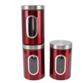 thumbnail image 1 of Kitchen Storage Containers, Convenient Compact Durable Wearable Food Storage Jars  For Restaurant Red 3pcs,Green 3pcs,Brown 3pcs,Stainless Steel Color 3pcs, 1 of 8