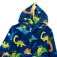 thumbnail image 4 of Gupgi Little Boy Hooded Sleeping Gown Dinosaur Print Solid Color Bath Robe for Children, 4 of 9