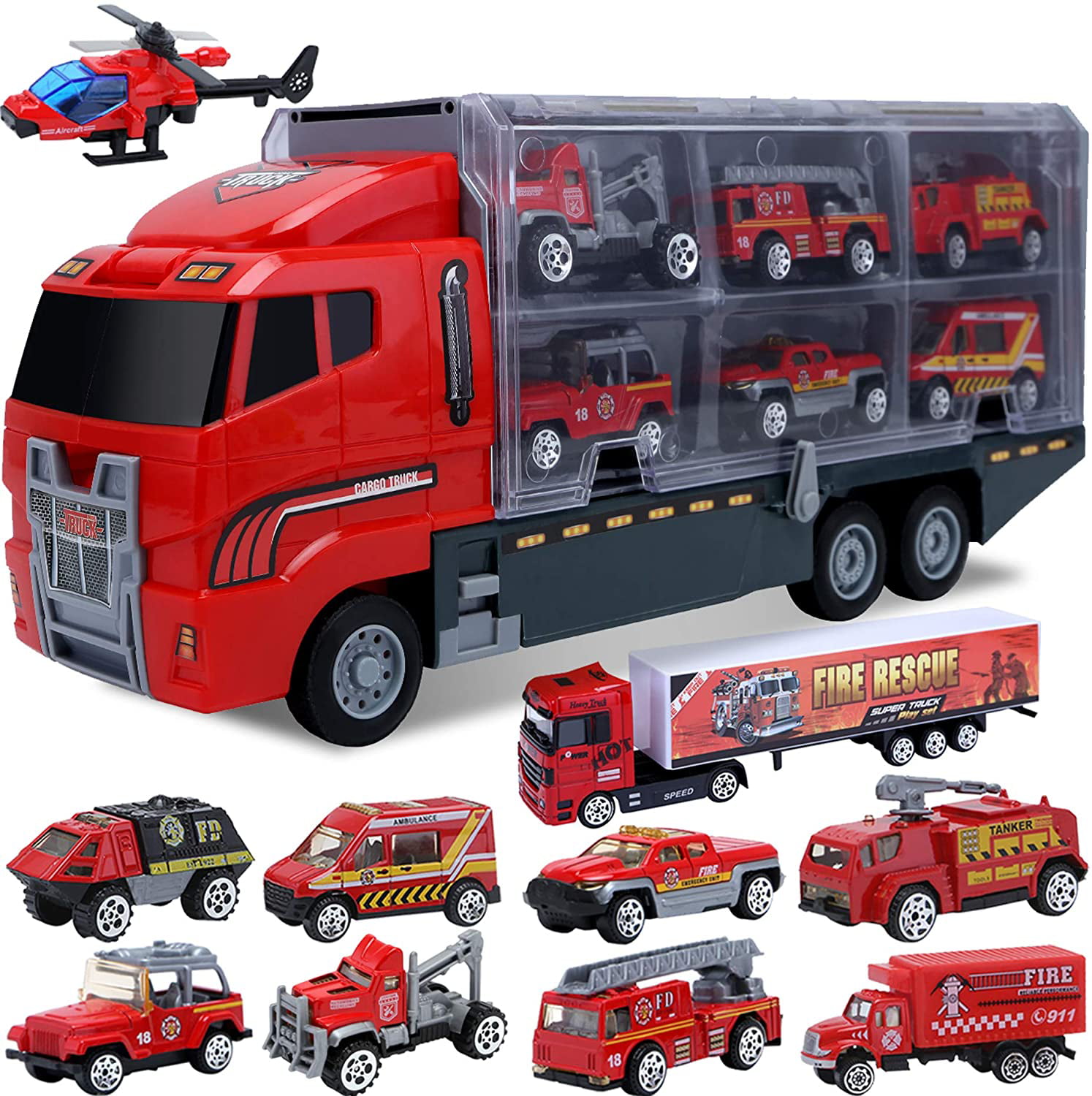 Emergency Fire Rescue First Responder Die Cast Trucks Mini Toy Vehicle Play Set for sale online 