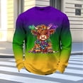 thumbnail image 3 of Ceisia Men's Mardi Gras Gradient Waffle-Knit Sweatshirt | Relaxed Spring/Summer Casual Top Gift, 3 of 5