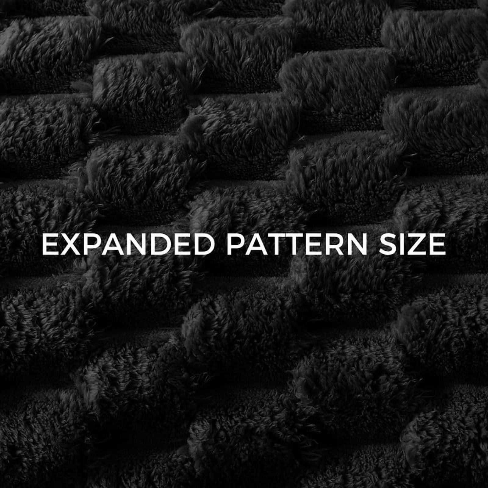 Whale Flotilla 90"x 104" King Size Blanket for Bed with Expanded 3D-Jacquard Pattern, Fuzzy Soft Cozy Exquisite Blankets or All Season, Warm and Fluffy, Black