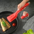 thumbnail image 4 of 2 in 1 Spatula Tongs, Fish Turner Spatula Double Sided, Silicone Grill Clamp, Slotted Flipper Tongs for Steak, Egg, Pancake, Tortilla, Burger, Bacon, 11.6 Inch, 4 of 8