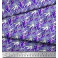 thumbnail image 3 of Soimoi Purple Rayon Crepe Fabric Star & Brush Stroke Abstract Decor Fabric Printed Yard 46 Inch Wide, 3 of 3