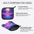 thumbnail image 3 of Yayeee Oven Mitts and Pot Holder Set of 2 Heat Resistant Kitchen Gloves Baking Hot Pad, Purple Digital Art, 3 of 5