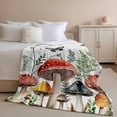 thumbnail image 2 of Throw Blanket for Couch Mushrooms Butterfly Soft Fleece Flannel Blankets Cozy Lightweight Blanket for Home Sofa Living Room Green Leaf Plant Bed Throws 50" x 60", 2 of 9