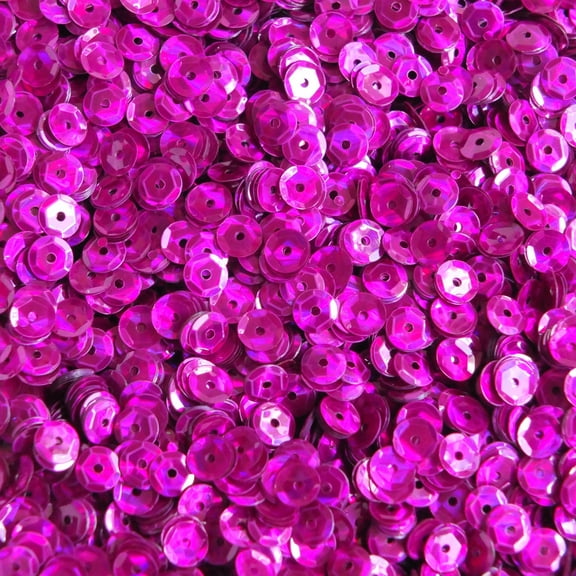 Fuchsia Pink Cup Sequins 5mm Prism Multi Reflective Metallic Made in USA