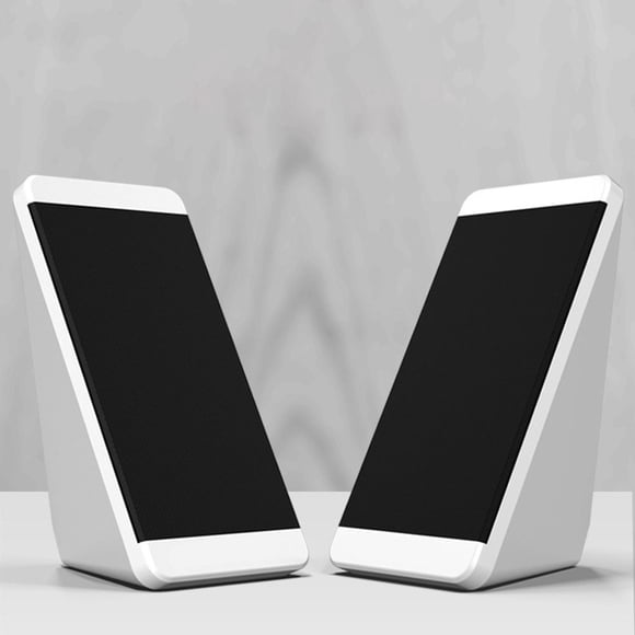 GETAJGHSD 1Pair Compact USB Multimedia Speaker White for Desktop Computer with Stereo Sound