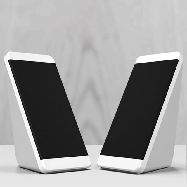 GETAJGHSD 1Pair Compact USB Multimedia Speaker White for Desktop Computer with Stereo Sound