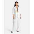 thumbnail image 2 of Time and Tru Women's and Women's Plus Cotton Button Up Coverup Shirt, Sizes XS-3X, 2 of 5