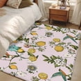 thumbnail image 5 of Pink Botanical 3'x5' Washable Rug, Spring Floral Summer Lemon Birds Non-Slip Area Rugs for Entryway Kitchen Classroom, StainResistant Dorm Throw Carpet, Low Pile Soft Indoor Floor Mat, 5 of 9