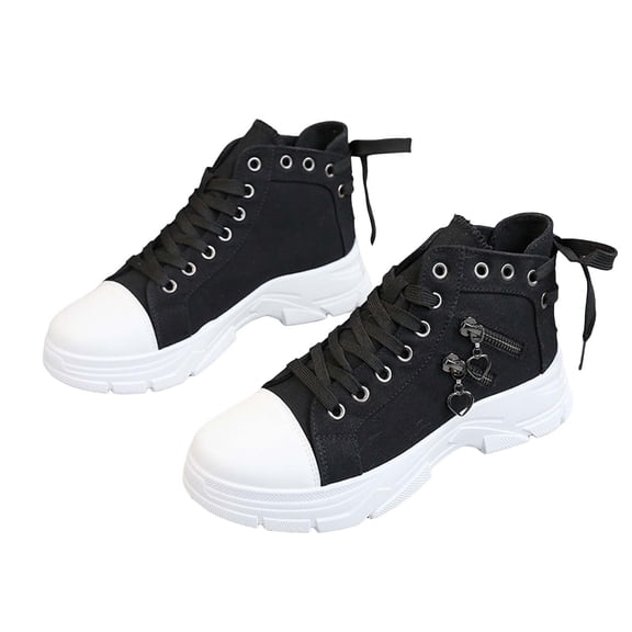 YLYL Womens Canvas Platform Shoes Lace up No Slip Fashion Casual Walking Running Shoes