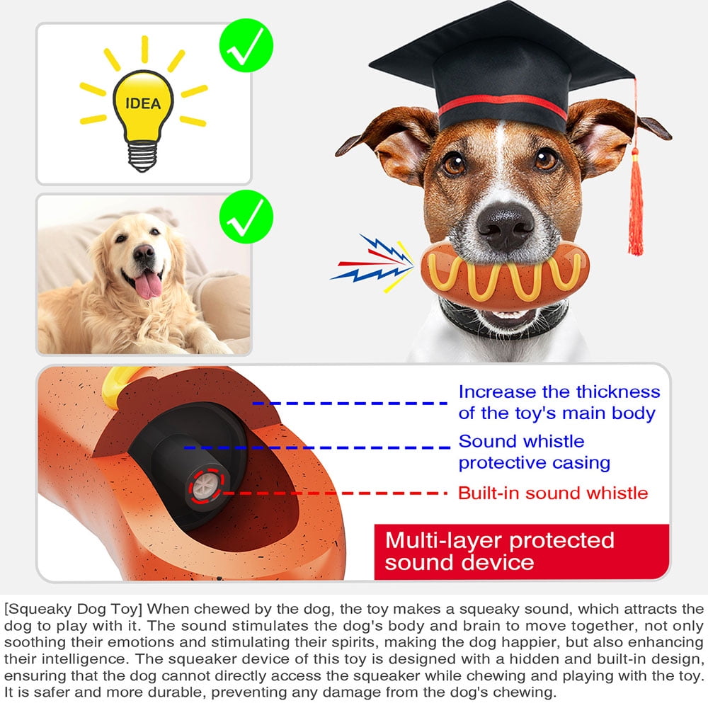 Pets Toys for Aggressive Chewers,Durable Indestructible Dog Chew Toys,Hot Dog Teeth Cleaning Toys for Small,Medium,Large Breed Dogs ,Hard Rubber Dog Toys