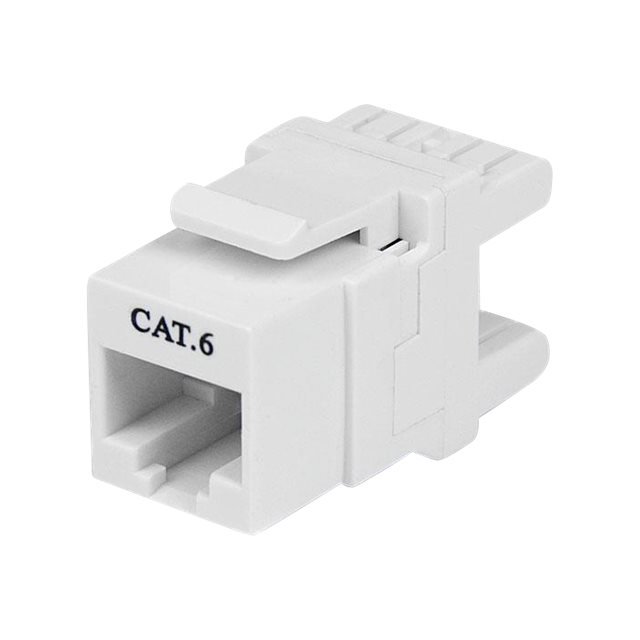 StarTech.com 180° Cat 6 Keystone Jack - RJ45 Ethernet Cat6 Wall Jack White - 110 Type C6KEY110SWH