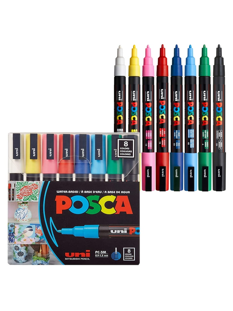POSCA 8-Color Paint Marker Set, PC-3M Fine