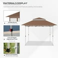 thumbnail image 3 of Outsunny 12ft x 12ft Khaki Pop Up Outdoor Canopy, 3 of 9