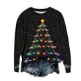thumbnail image 5 of VKOYWKM Women Fall Sweatshirts Merry Christmas Oversized Long Sleeve Xmas Tree Graphic Sweatshirts Holiday Crewneck Loose Fit Fleece Pullover Christmas Gifts for Women, 5 of 6