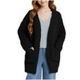 thumbnail image 6 of MKOSPLRT Sweater Cardigans for Girl Sherpa Fleece Long Cardigans Open Front Long Sleeve Fall Cardigan Jackets Warm Outwear with Pocket, 6 of 8