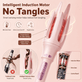 thumbnail image 4 of JUUTREN Automatic Curling Iron 1 Inch Hair Curler, Rotating Wand Curling Iron for Waves, Beach Curls & Hair Waver, Dual Voltage 110-240V, 4 Heat Settings 320℉-430℉, Hair Wand Auto Shut Off, Pink, 4 of 7