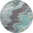 thumbnail image 2 of Addison Rugs Mayfield Premium Machine Washable Transitional Abstract Teal Round Rug, 8' x 8', 2 of 6