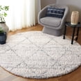 thumbnail image 2 of SAFAVIEH Fontana Darina Diamond Shag Area Rug, Turquoise/Ivory, 6'7" x 6'7" Round, 2 of 8