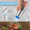 thumbnail image 3 of Gravity Electric Salt and Pepper Grinder Set - Automatic Shakers Mill Grinder with LED Light - Battery Powered Adjustable Coarseness One Hand Operation - Upgraded Larger Capacity - Sliver, 3 of 7