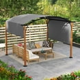 thumbnail image 2 of Costway 10 x 12 FT Outdoor Retractable Pergola with Retractable Canopy Wood Looking Posts Gray, 2 of 10