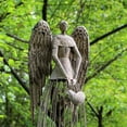 thumbnail image 5 of Antiqued Metal Garden Angel Statue Set of 2, Indoor Outdoor Angel Yard Art Decor Lawn Patio Decorations Holiday Decor Garden Gift Idea (2 Set), 5 of 7