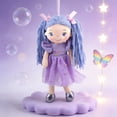 thumbnail image 6 of Purple Student Doll with Yarn Pigtails and Starry Tulle Skirt, Soft Plush Toys for Girls, 6 of 8