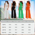 thumbnail image 4 of Jesscasday Womens 2 pieces Outfits Set Casual Sweatsuits Streetwear Ribbed Knitted Wide Leg Pants and Cropped Tops, 4 of 20
