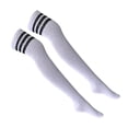 thumbnail image 4 of Rayas para mujer Calcetines altos por de Medias de cristal Calcetines de rayas negras SM SunniMix Calcetines por encima de la rodilla, 4 of 8