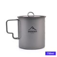 thumbnail image 1 of Camping Mug Titanium Cup Tourist Tableware Picnic Utensils Outdoor Kitchen Equipment Travel Cooking set Cookware Hiking Titanium Cup 750ML, 1 of 6