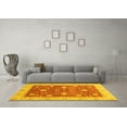 thumbnail image 3 of Ahgly Company Machine Washable Indoor Square Oriental Yellow Traditional Area Rugs, 5' Square, 3 of 4