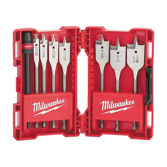 Milwaukee Tool Flat Boring Bit 6" Universal Set - 8PC