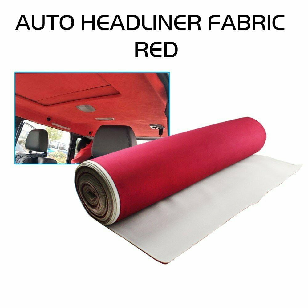 X AUTOHAUX Suede Headliner Fabric 60 Length x 47 Width Foam Backed for Car Truck RV SUV Interior Trim Protect Aging Broken Faded DIY Repair Replacement Beige 